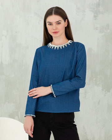 The Adorned Denim Top
