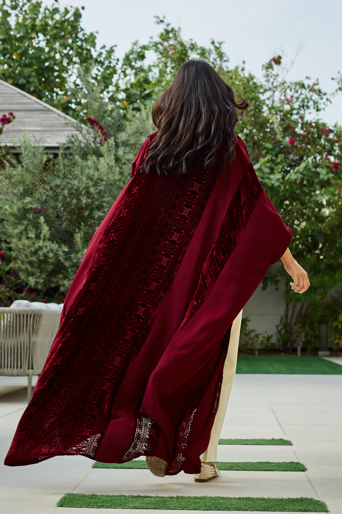 Hilm Kaftan in Burgendy